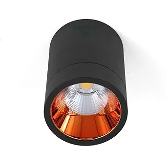 jainnext Cylindrical Spot Light LED COB Indoor Fixtures Light Black Body (Warm White- 12 Watt, Rose Reflector, 11cm x 7cm x 7cm)(Metal) (Round, 12 Watt)