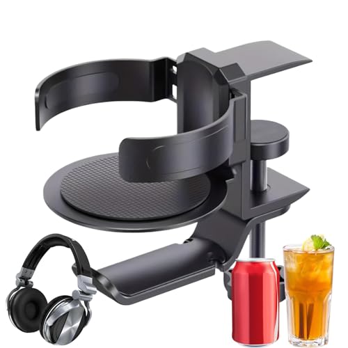 Soporte para auriculares 2 en 1 y accesorios de escritorio de juegos con portavasos