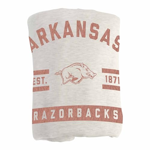 Logo Brands NCAA Arkansas Razorbacks Oatmeal Sublimated Sweatshirt Blanket Team Color - Perfect for Bedroom Decor, Stadium Blanket, Camping, Great for Gifts