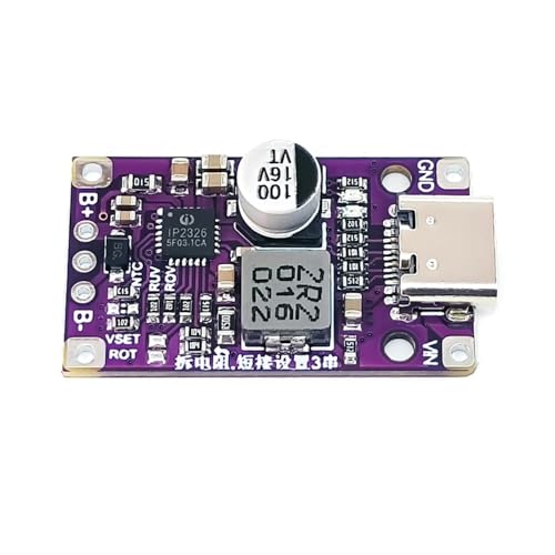 Image of Hexonix USB Type-C 2-3S Lithium BMS Charging & Boost Module, 15W Fast Charge, QC Fast-Charge Support, Cell Balancing & Protection