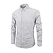 Men's Cotton Striped Oxford Spinning Slim Fit Long Sleeve Shirt Blue L