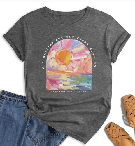 Christian Shirts for Women：Bible Verse T-Shirts Jesus God Faith Floral Graphic Vintage Boho Tees Short Sleeve Tops