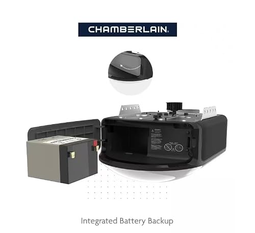 Chamberlain B4655T Secure View ¾ HP LED Video Smart Quiet Belt Drive Garage Door Opener with Integrated Camera and Battery Backup, Black - Thumbnail 7