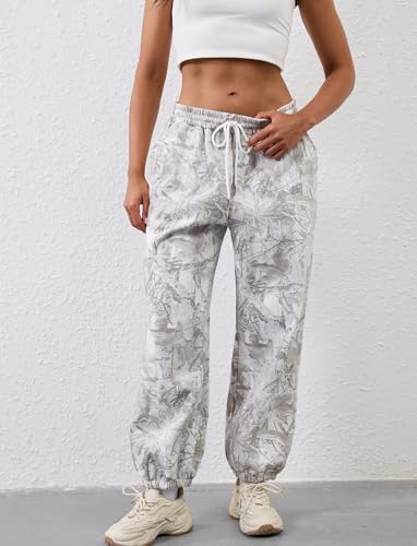 Casual Camo Sweatpants for Women Baggy Fleece Y2K Camouflage High Waisted Joggers Pants with Pockets Streetwear3