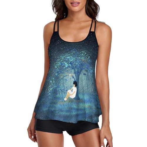 Maillot de Bain Tankini Ventre Plat et Shorty Cover-Up Confortable