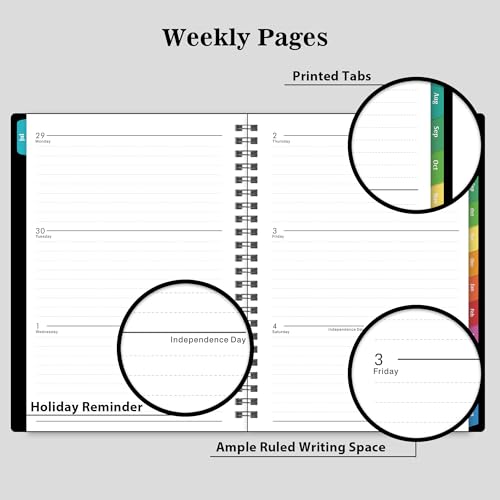 2026-2027 Planner - Weekly & Monthly Academic Planner 2026-2027, From July 2026 - June 2027, 6.25 in × 8.3 in, Flexible Cover, Twin-Wire Binding - Classic Black, Improving Your Time Management Skill - Image 5