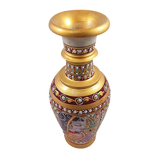 Handicraft Flower Vase Set of 3 with Antique Design Decorative Home, Offices, Best Gifting, Made by Awarded Indian Artisan