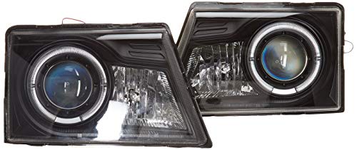 Spec-D Tuning Black Halo Rim Projector Headlights Compatible with 1998-2000 Ford Ranger, Left + Right Pair Headlamps Assembly