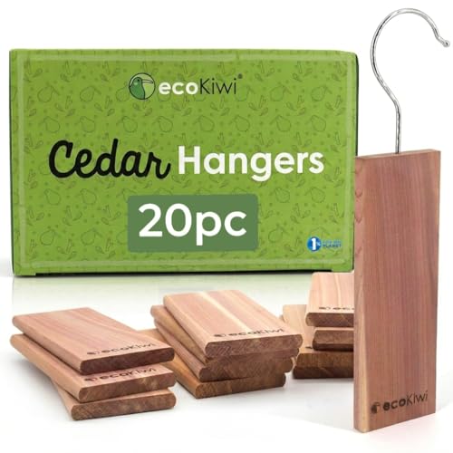Anti Mites Textiles pour Vêtements ecoKiwi : 20 Blocs de Bois de Cèdre Naturel