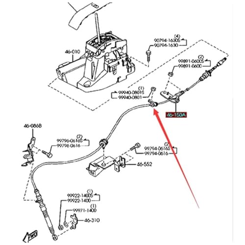 Cable de control de transmisión para Mazda 3 BK 2004-2008 motor 1.6 6