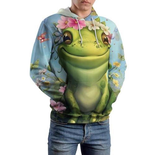 Pullover fleur grenouille papillon sweat à capuche manches longues S - 6