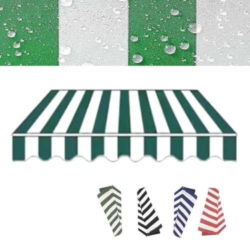 Générique Store de terrasse rétractable, Pare-Soleil Manuel, 2,4 m, 3 m, 4 m, 4,9 m, 5 m, abri Pare-Soleil extérieur, Housse de Remplacement imperméable (Vert, 300 x 150 cm)