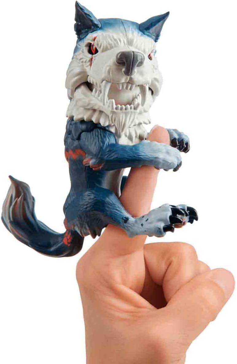 WowWee Untamed Dire Wolf by Fingerlings - Midnight (Black and Red) - Interactive Collectible Toy - By