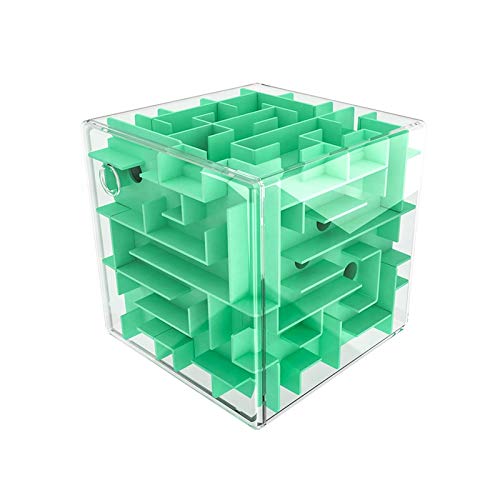Preisvergleich Produktbild digitCUBE 3D Puzzle Kugellabyrinth Cube - Geschicklichkeitsspiel 8x8 cm - Kinder Spielzeug (Grün)