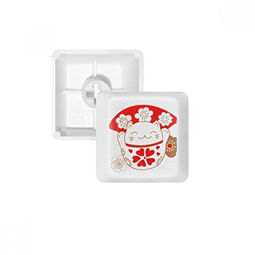 Teclas de Teclado Mecánico Evitan Desgaste Flores de Cerezo Lucky Fortune Cat PBT
