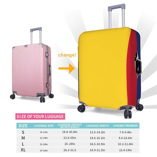 Housse de valise élastique drapeau Roumanie blanc taille L 45-81 cm