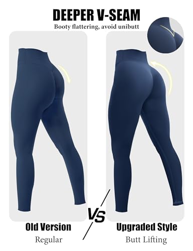 Olmlmt No Front Seam Workout Leggings for Women Tummy Control Butt Lifting Leggings Buttery Soft Gym Yoga Pants