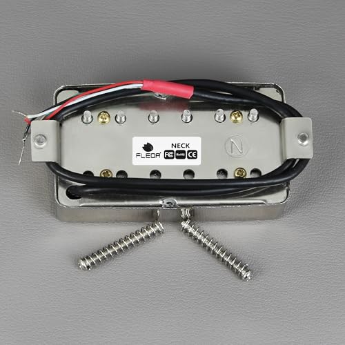 Image of FLEOR Alnico 5 Guitar Humbucker Pickup 4-Wires 7-8K Neck Pickup Chrome Fit LP Guitar Part