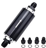 EVIL ENERGY Inline 100 Micron Fuel Filter 6AN 8AN 10AN Adapter Universal 50MM