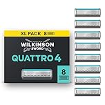 Wilkinson Sword Quattro Titanium Sensitive Razor Blades - Pack of 8 Blades