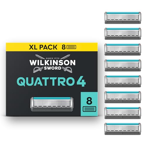 Wilkinson Sword Quattro Titanium Sensitive Razor Blades - Pack of 8 Blades
