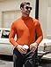 KGGEOO Men's Turtleneck Casual Basic High Neck Long Sleeve T Shirts Half Neck Lightweight Pullover Sweater Orange