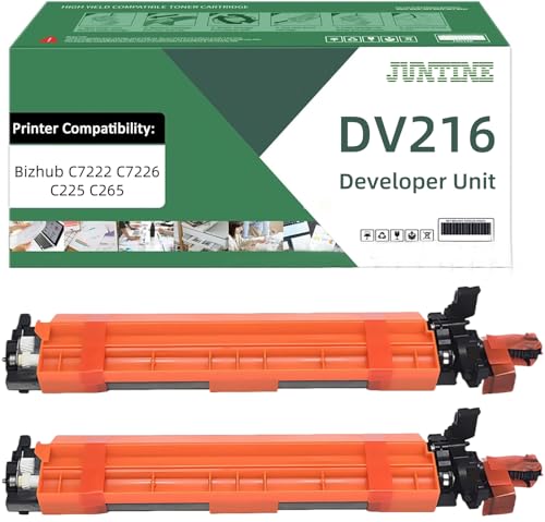 DV216 Developer Unit Replacement for Konica Minolta DV-216 Developer for Bizhub C7222 C7226 C225 C265 Printers (2Pack- Black)