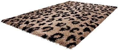 Lalee Joy 113 347145751 Shaggy Deep Pile Carpet Leopard Print 200 cm x 290 cm multicoloured