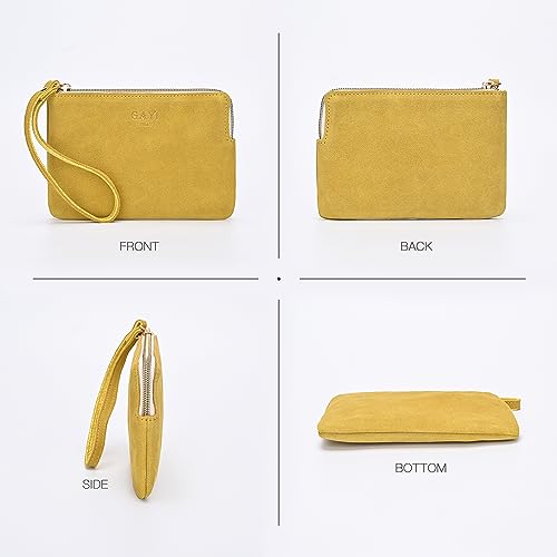 Image of Genuine Leather 4.5 x 6.5 Wristlet Purse for Women, Evening Wristlet Pouch Clutch Bag