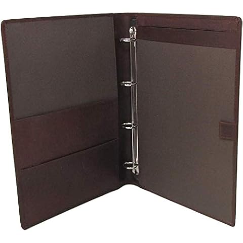 Guest Information Brown Leather Folder Display Ring Binder That can be Personalised (No Personalisation) Cover