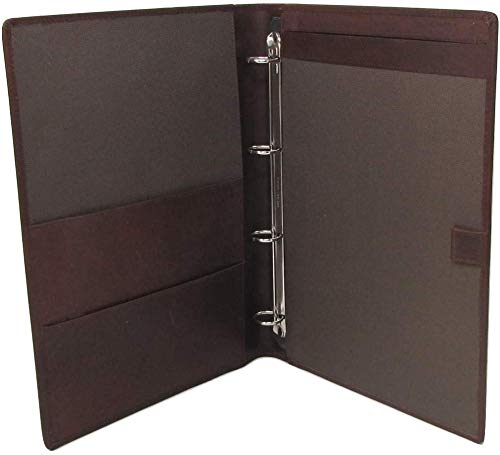 Leather Guest Information Brown Leather Folder Display Ring Binder That can be Personalised (Personalise with Text)