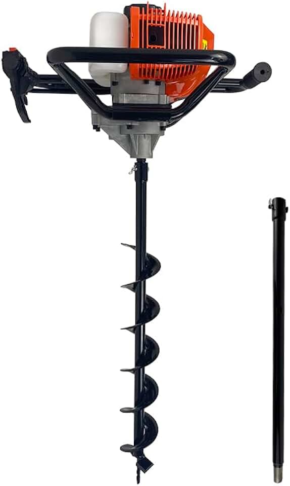 Perfurador de Solo a Gasolina 52cc 2,HP com Broca 80x10cm + Extensão 60cm Carbon Fak
