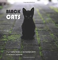 Black Cats 7 x 7 Mini Wall Calendar 2019: 16 Month Calendar 1727756924 Book Cover