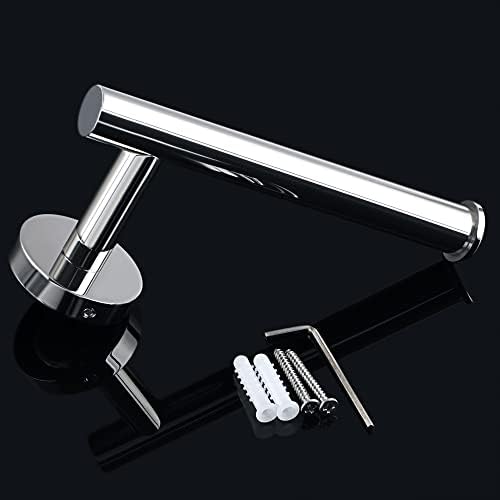 Sayayo Toilet Roll Holder Wall Mounted Chromed Toilet Paper Holder SUS304 Stainless Steel, Round Base Style Tissue Holder, EGX888-C