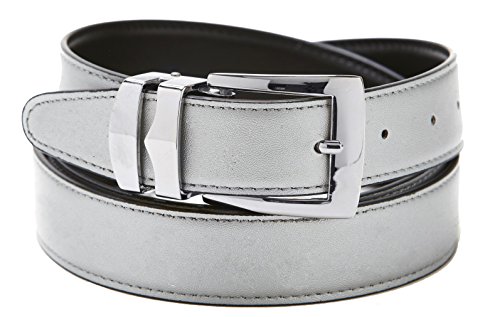 Concitor Reversible Belt Bonded Leather Removable Silver-Tone Buckle SILVER/Black 36