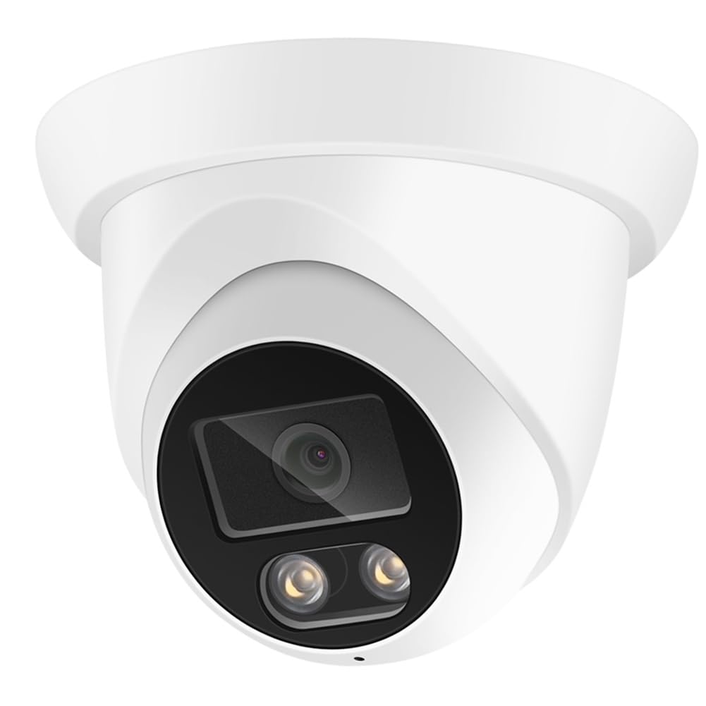 Hndhbfgrt White Ai Powered 8Mp Poe Camera Cctv Ip Camera Double Light 265 Built-In Microphone Mic Ip/Ntp/Dhcp Radiator Night Vision 2.8Mm