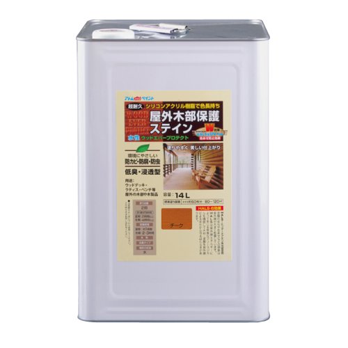 アトムハウスペイント 水性ウッドエバープロテクト 14L チーク