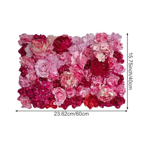 Panneau mural de fleurs 3D rose en soie pour fond de mariage - 3