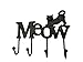 Comfy Hour 6" Cast Iron Cat Meow Four Key Hooks Key Chain Wall Hanger