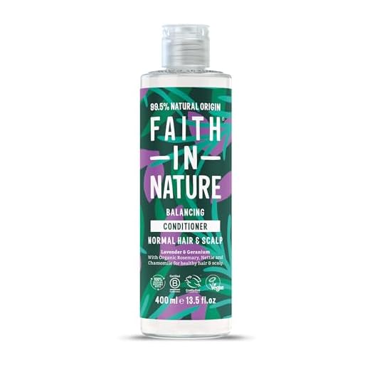 Faith in Nature Naturlig lavendel & pelargon-balsam, stärkande, vegansk och inga djurförsök, fri från parabener och SLS, för normalt till torrt hår, 400 ml