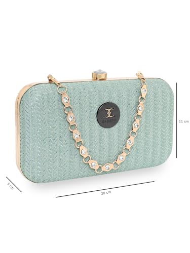 Image of ESBEDA Glitter Shine Oval shape Clutch Solid Pattern For Women | Gift For Women