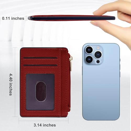Image of Tipmile Womens Credit Card Holder Wallet, Small Slim RFID Blocking Sleeve | Mini Tiny Cute ID Case, Minimalist Zipper Pocket Wallet, Thin Coin Purse, Mothers Gift