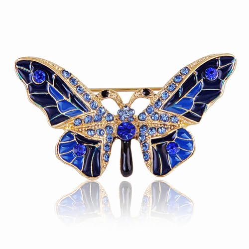 Image of butterfly brooch pins for women fashion Woman's enamel crystal rhinestone butterfly brooches pin set for Clothes Dresses