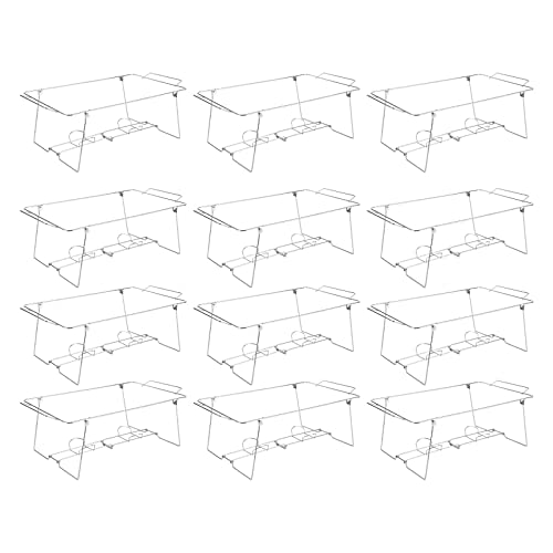 Foldable Chafing Wire Rack Buffet Stand, 12 Pcs Buffet Stand Wire Racks Foldable Chafing Wire Rack Full Size Racks for Dish Serving Trays Birthday Wedding Picnic BBQ Camping Catering Party Decorations