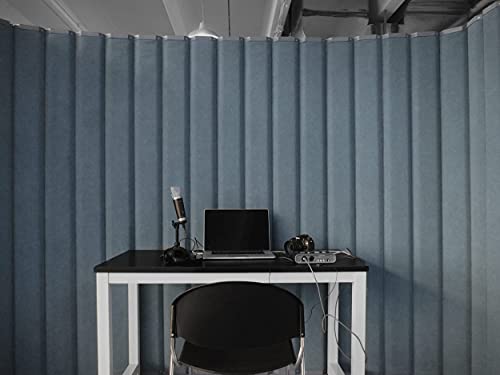 Versare Versipanel Acoustical Partition Wall - Sound Panel Room Divider, Flexible Arrangement, Easy Roll-Up Storage (Powder Blue, 8' X 6'6") #TOP2