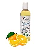 🍇 Además del aceite esencial de naranja dulce, el aceite de masaje incluye: aceite de semilla de uva, aceite de colza, aceite de oliva, aceite de ricino, aceite de almendras