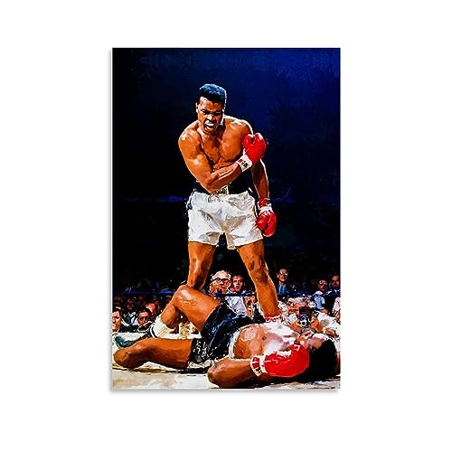 ELedvb Póster decorativo de lona de lucha de boxeo, póster decorativo de pared e imagen artística impresa moderna para dormitorio familiar, pósteres de decoración de dormitorio de 08 x 12 pulgadas (20
