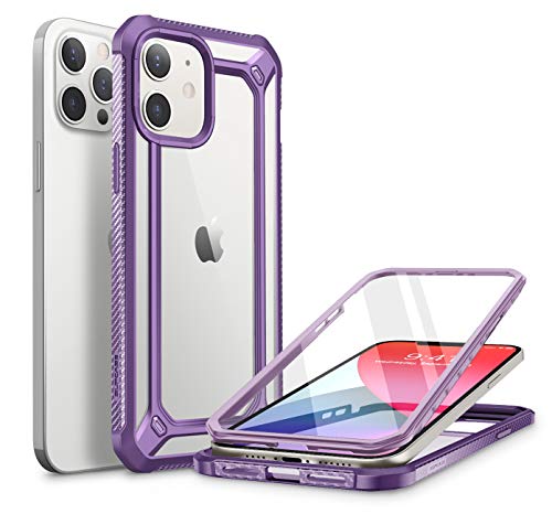 SupCase Capa Unicorn Beetle Série EXO Pro para iPhone 12/iPhone 12 Pro (versão 2020) 6,1 polegadas, com protetor de tela integrado, capa protetora híbrida premium transparente (roxa)