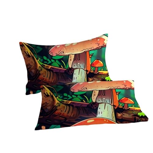 Housse de couette double champignons colorés en microfbre 200x200