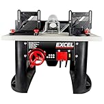 EXCEL 1500W Router Table, Rise & Fall System and Safety Switch, Variable Speed Woodworking Machine 28,000rpm, Cutter Storage, 1/2" & 1/4" Collets Included, Table Router, 240v routertable, Bench Top